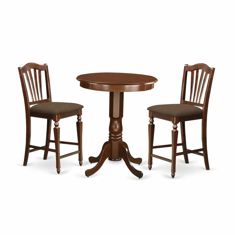 EDCH3-MAH-C 3 Pc pub Table set-pub Table and 2 Kitchen Dining Chairs.