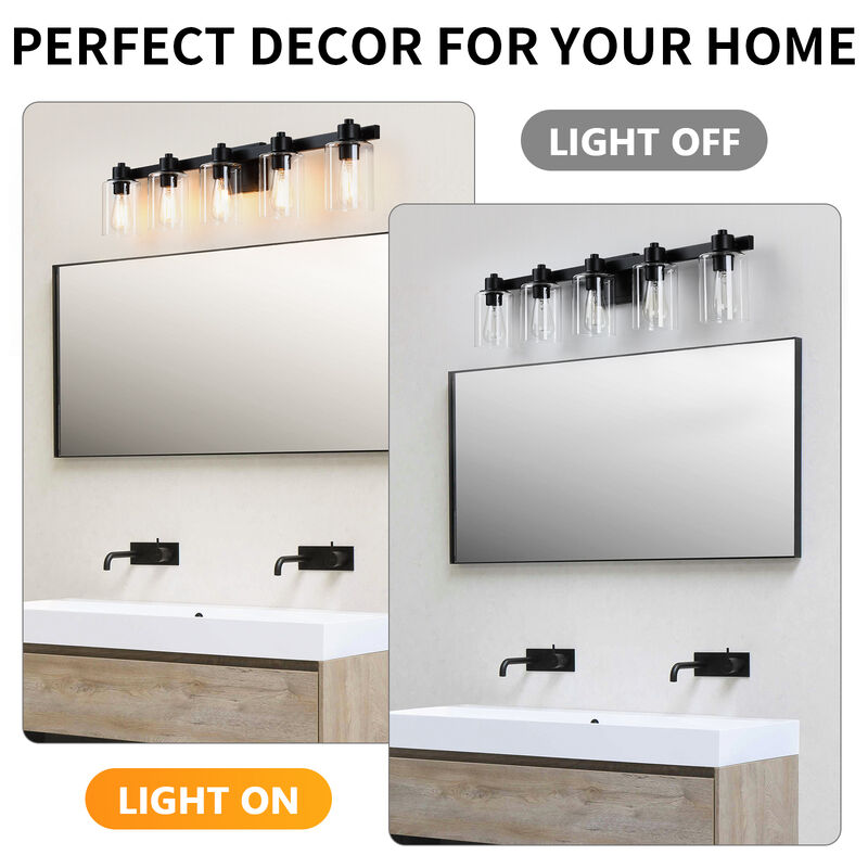 40.6" Modern 5-Light Dimmable Indoor Wall Sconce image number 7