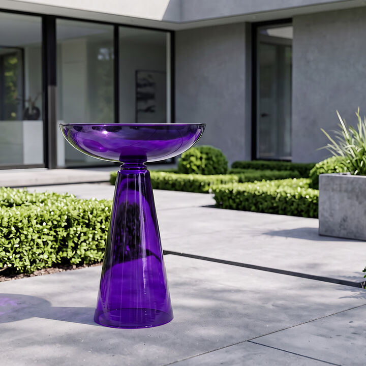 Glass Pedestal Bird Bath