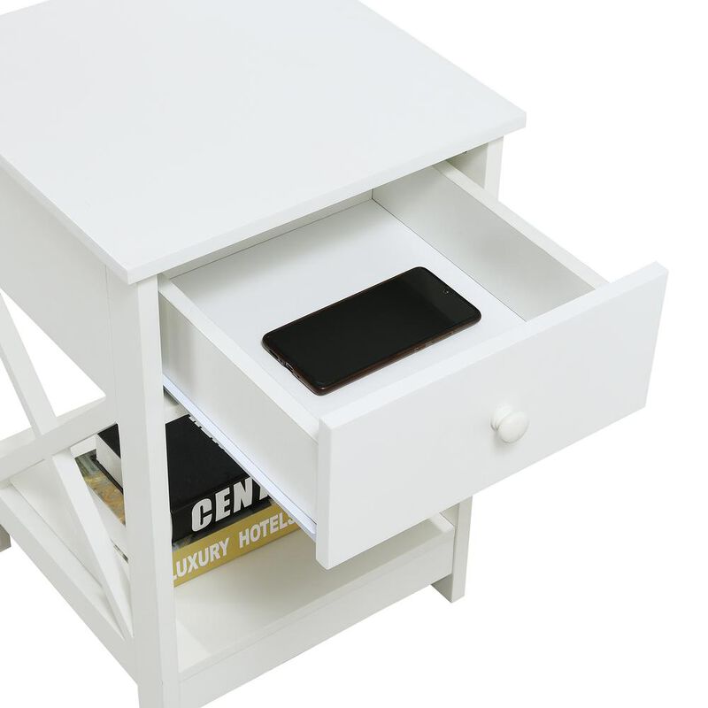 Convenience Concepts Oxford 1 Drawer End Table White