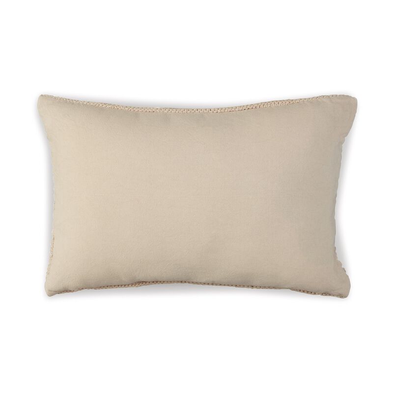 Lumbar Throw Pillow Set of 4, 14 x 22, Polyfill Textured Light Brown Cotton - Benzara
