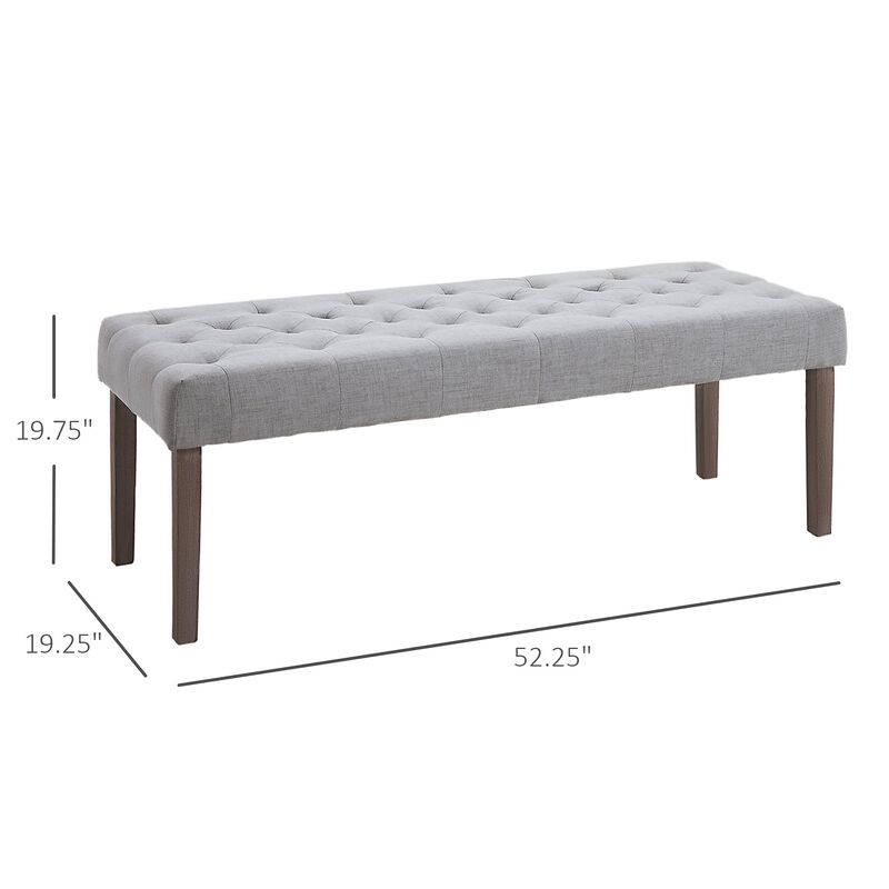SimpleTufted Upholstered Ottoman Accent Bench with Soft Comfortable Cushion & Fashionable Modern Design  Grey