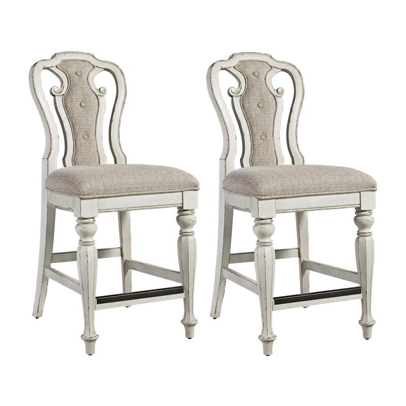 Liberty Furniture Magnolia Manor Counter Height Chair (RTA)-Set of 2 in Antique White image number 0