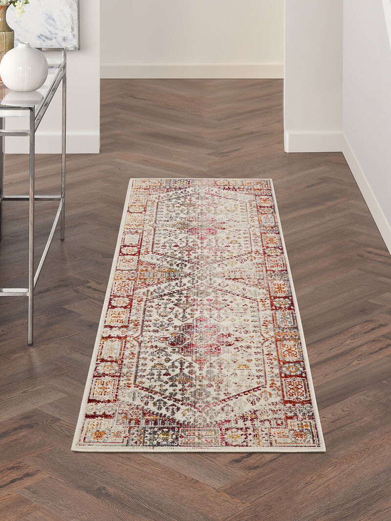 Vintage Kashan VKA08 Ivory/Red 2' x 6' Rug