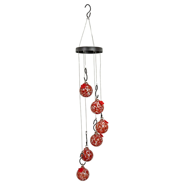 Sunnydaze Hand-Blown Hanging Glass Hummingbird Feeder for Outdoors