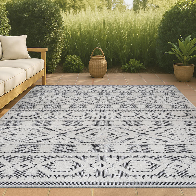 Citta High-Low Pile Mediterranean Tile Area Rug