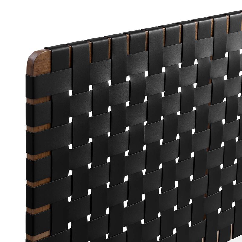 Sparta Weave Wall-Mount Vegan Leather Queen Headboard image number 5