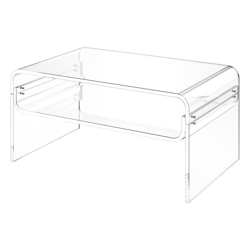 Modern Acrylic Coffee Table 2 Tier Rectangle with Storage Shelf image number 5
