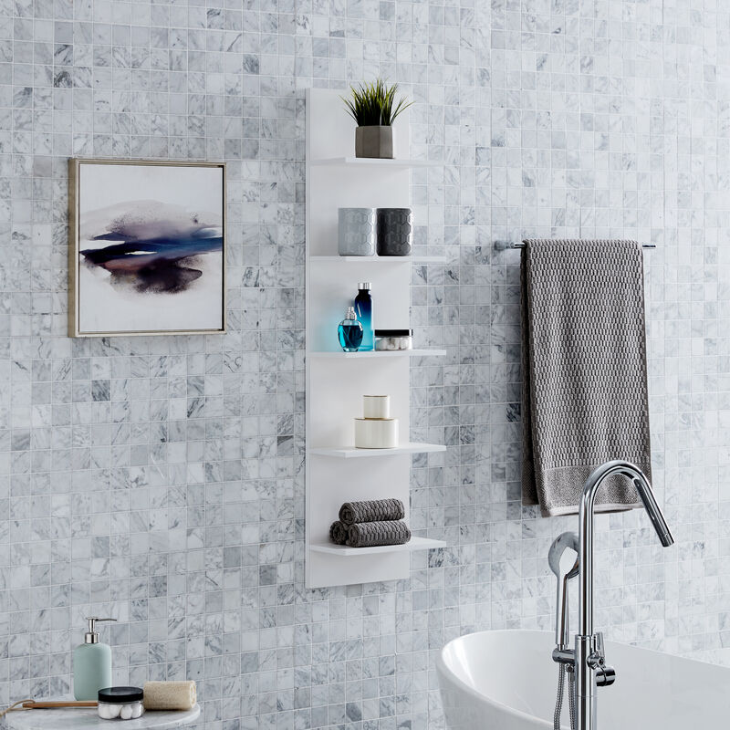 Five-Tier Wide Column Wall Shelf