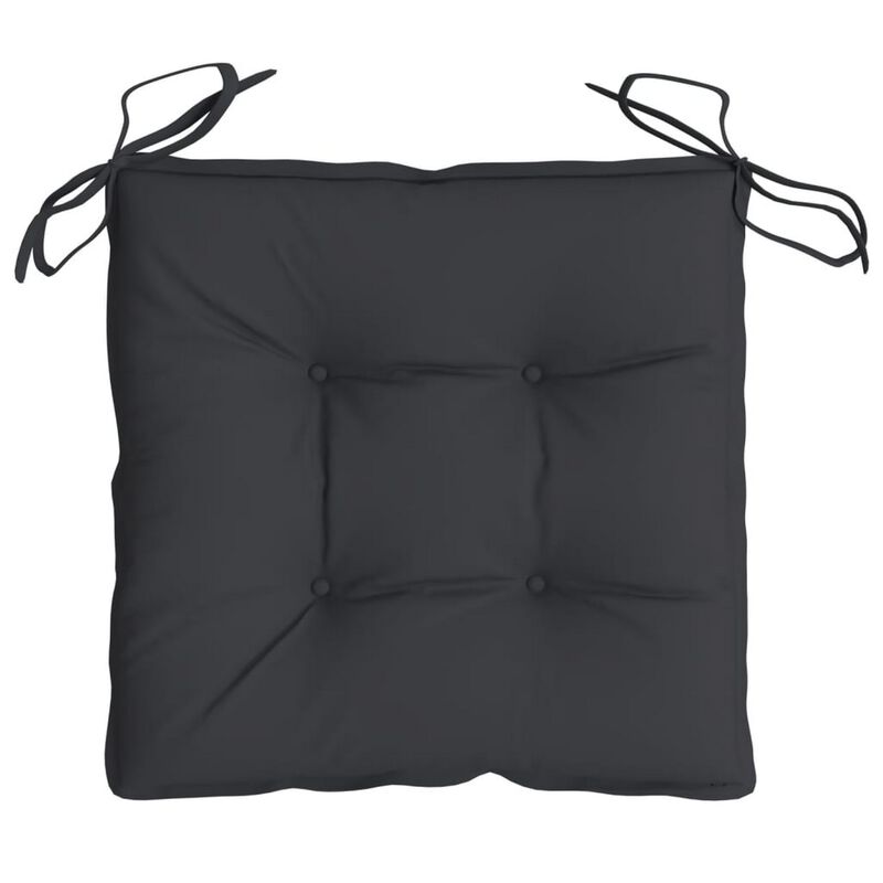 Zia 4pc Outdoor Patio Cushions for Chair, Tufted, Black Oxford Fabric - Benzara