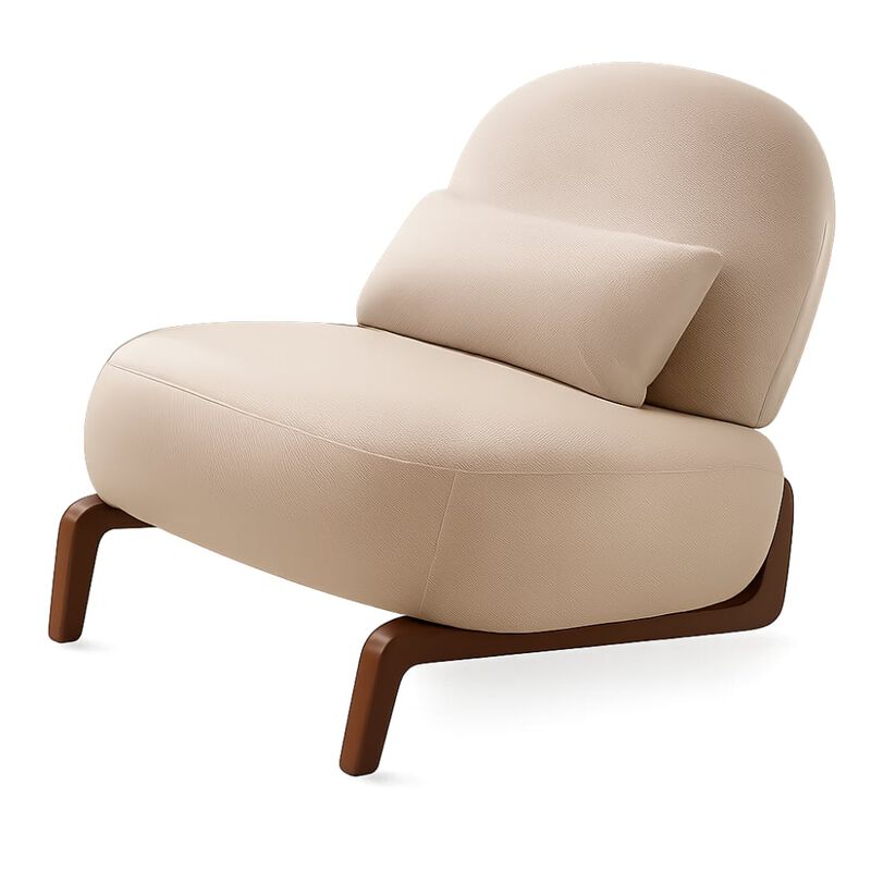 GOODSILO Armless Accent Chair with Plush Cushion and Solid Wood Legs, Soft Upholstered Seating for Living Room Bedroom Apartment Balcony Waiting Room image number 0