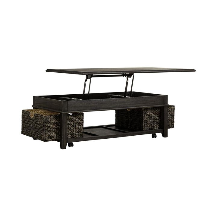Liberty Furniture Mill Creek Lift Top Cocktail Table in Peppercorn