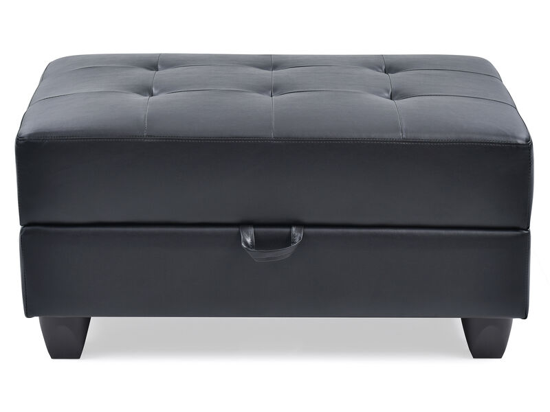 Revere Faux Leather Upholstered Storage Ottoman image number 0