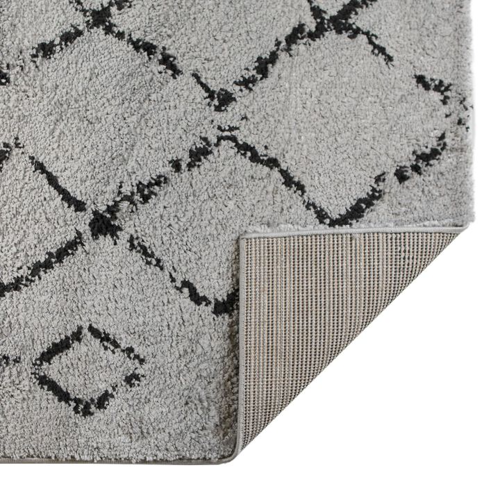 HomeRoots Geometric Shag Area Rug