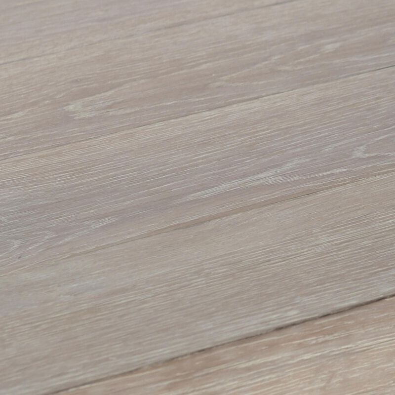 Eris Console Table with Hollow Tube Legs, White Wash Oak Wood 90" - Benzara