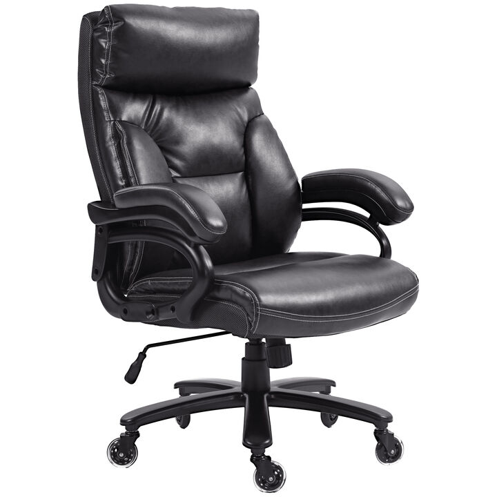 Vinsetto Big and Tall 400lbs Executive Office Chair with Heavy Duty Metal Base and Wheels, Large High Back Ergonomic Computer Desk Chair, Black