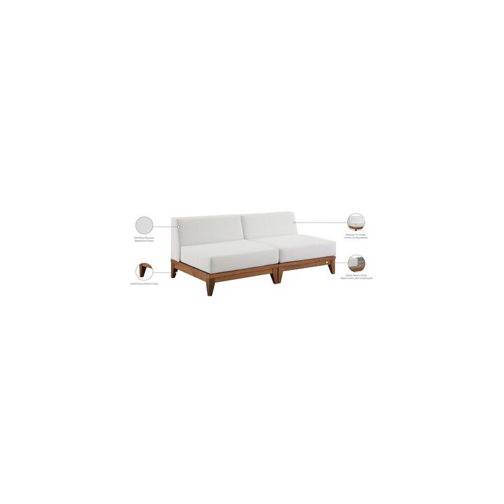 Meridian Furniture Rio Off White Water Resistant Fabric Outdoor Patio Modular Sofa
