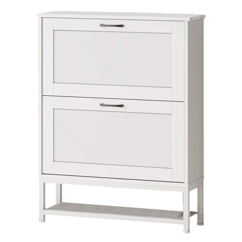 2-Drawer Narrow Shoe Cabinet, Compact Storage Organizer for Shoes image number 0