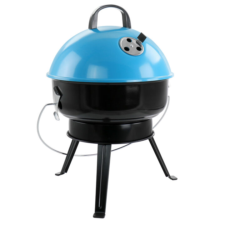 Gibson Home Fireblue Portable 14 Inch BBQ Grill in Blue