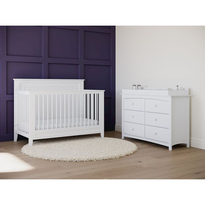Solstice 5-in-1 Convertible Crib - White image number 7