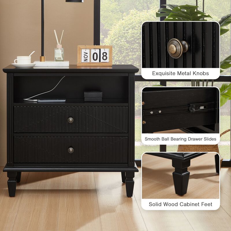 Kasrom Farmhouse Nightstand image number 3