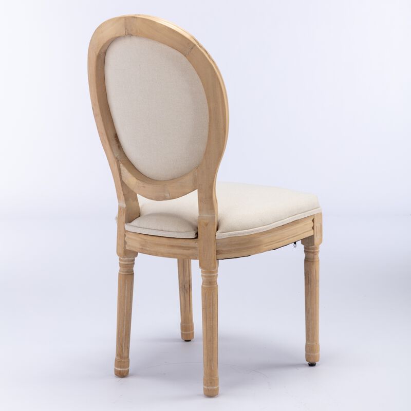 Streamdale Antique Linen Dining Chairs, Set of 2, Beige image number 4