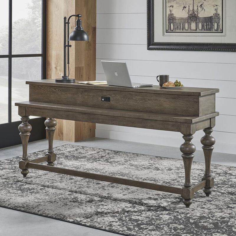 Liberty Furniture Americana Farmhouse Console Bar Table - Dusty Taupe image number 1