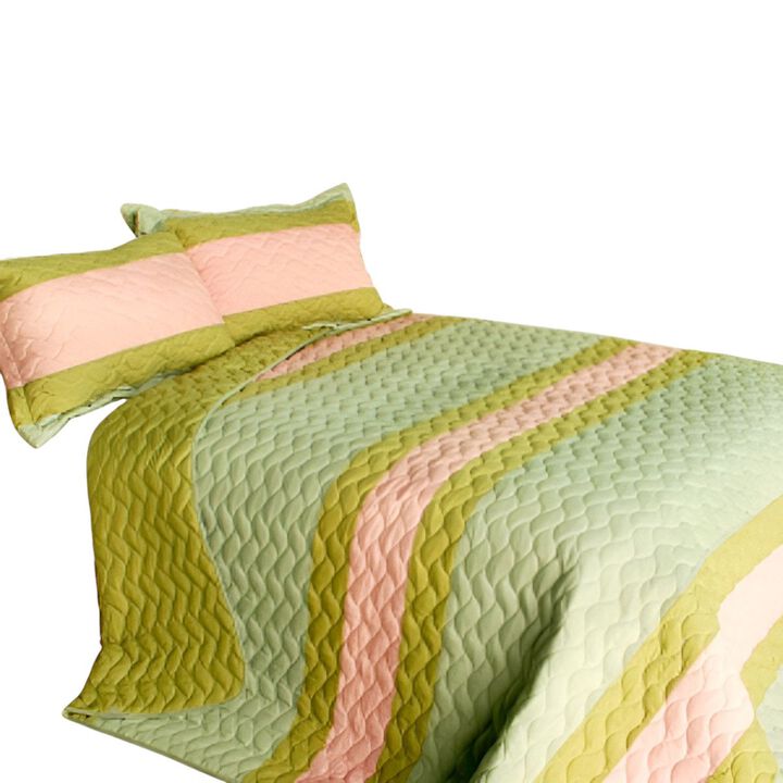 Full Queen Angels Walk on Through 3 Piece Patchwork Quilt Bedding Set