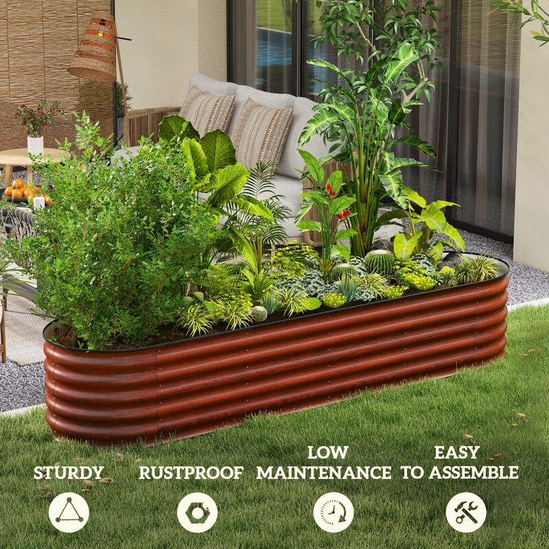 Hivvago Raised Metal Garden Bed with Safety Edges image number 6