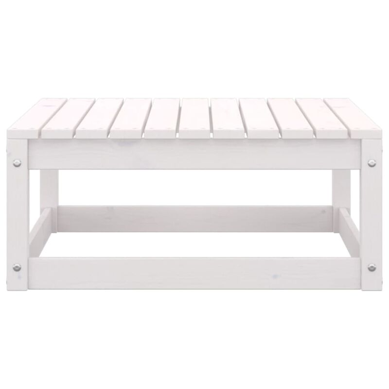 vidaXL Garden Footstools with Cushions 2 pcs White Solid Pinewood