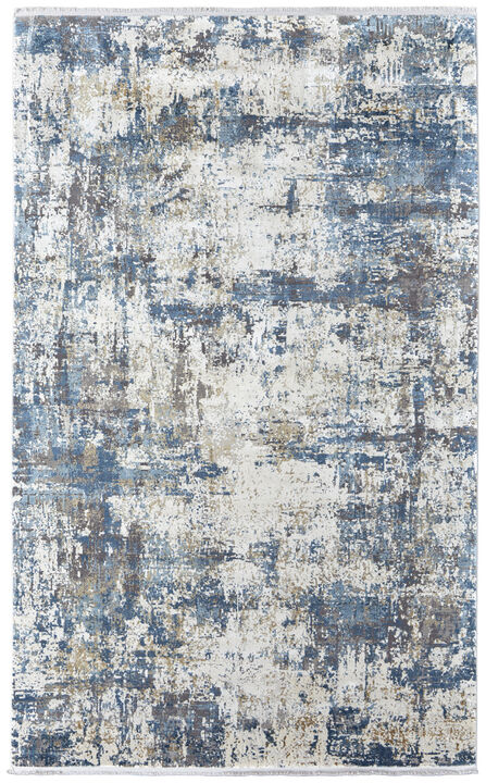 HomeRoots Abstract Power Loom Area Rug With Fringe