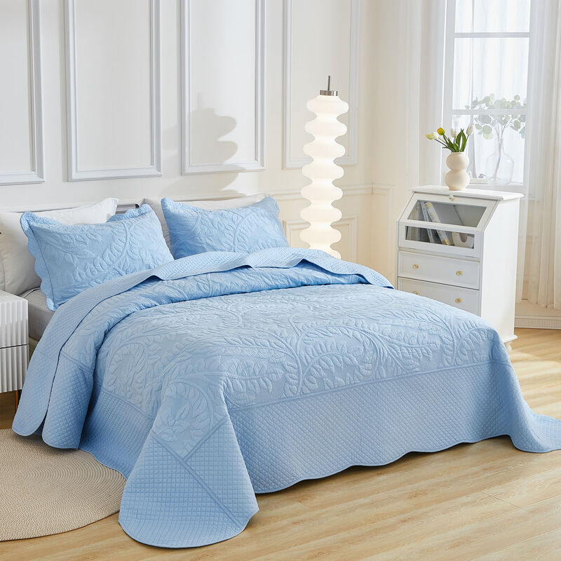 MarCielo 100% Cotton Oversized Bedspread Quilt Set T