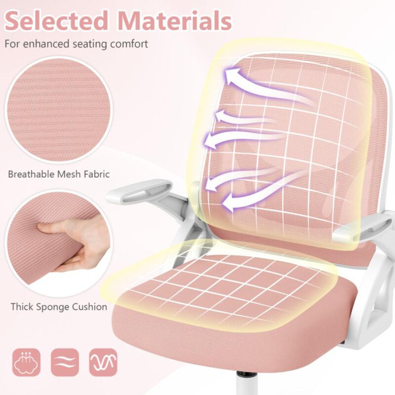 Hivvago Ergonomic Computer Desk Chair with Lumbar Support and Flip-up Arms