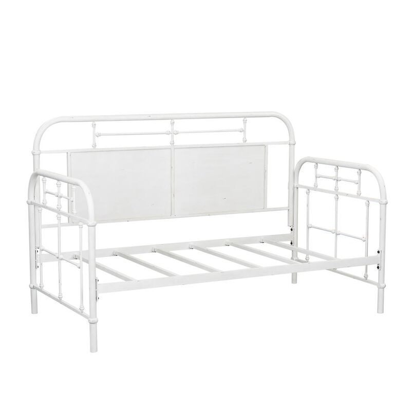 Liberty Furniture Vintage Series Twin Metal Day Bed - Antique White in Distressed Metal image number 0