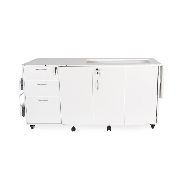 Sydney Hydraulic XL Sewing Cabinet Ash White