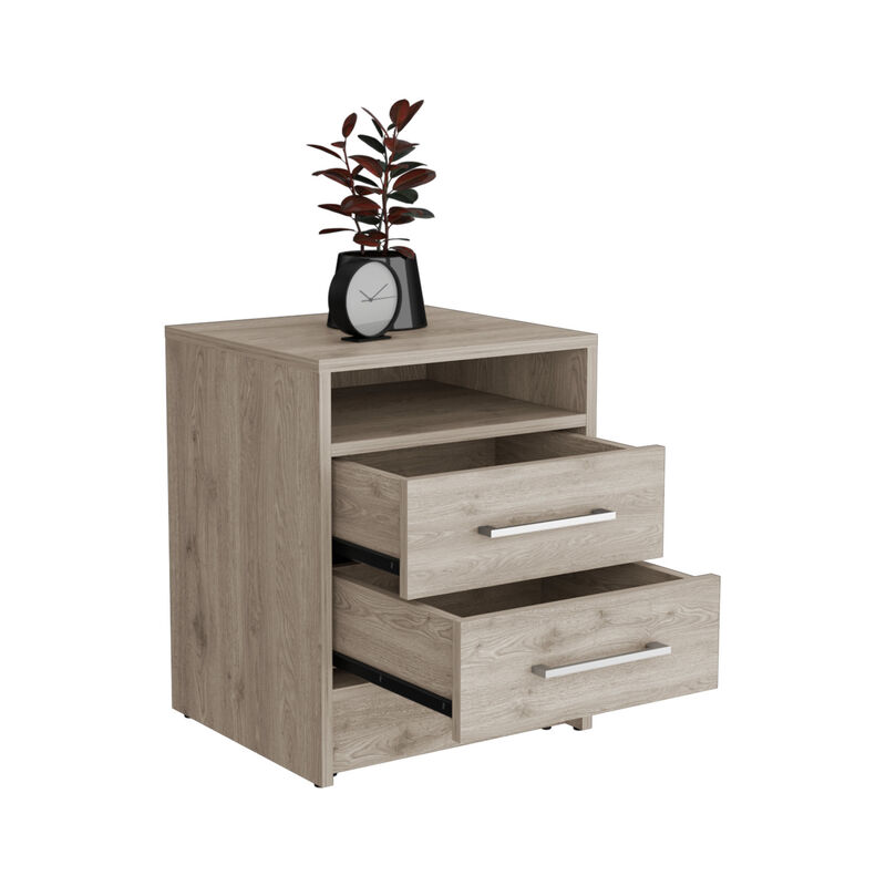 Streamdale Eter Nightstand, Superior Top, Two Drawers - Light Gray image number 9