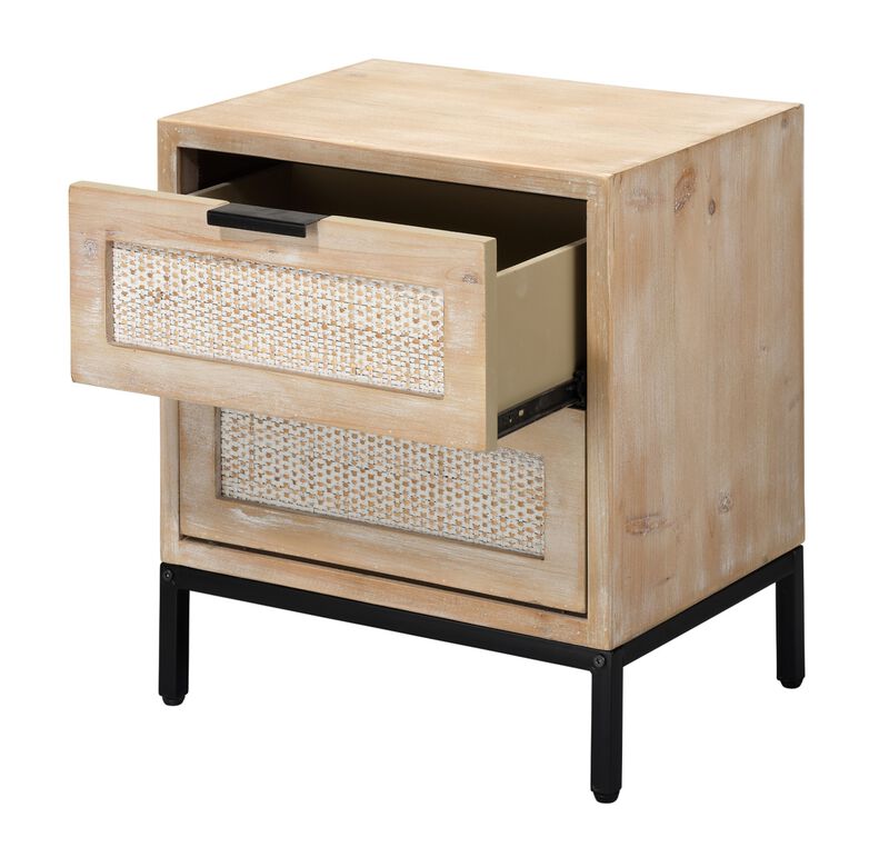 Reed 2 Drawer Side Table