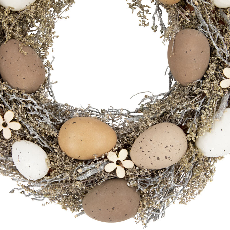 12" Natural Earth Speckled Egg Easter Twig Wreath