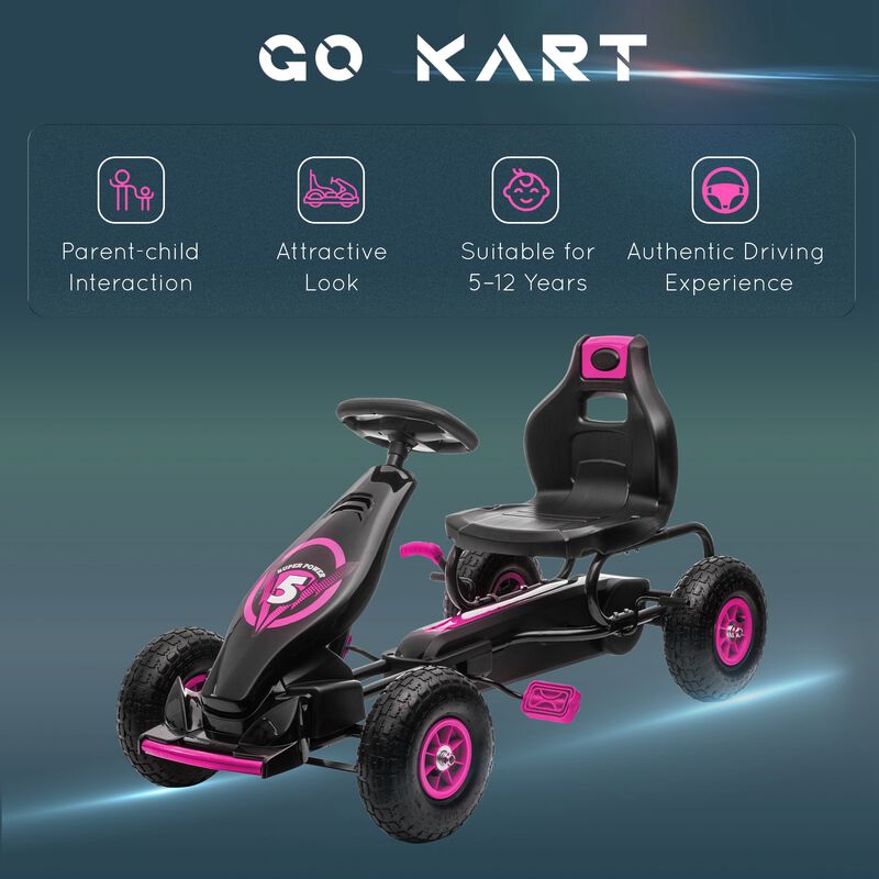 BreeBe Ergonomic Pedal Go Kart Kids Ride-on Toy with Tough, Wear-Resistant Tread image number 7