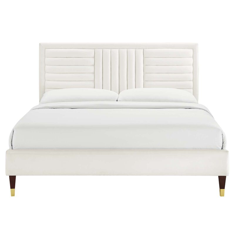 Modway - Sofia Channel Tufted Performance Velvet King Platform Bed image number 3