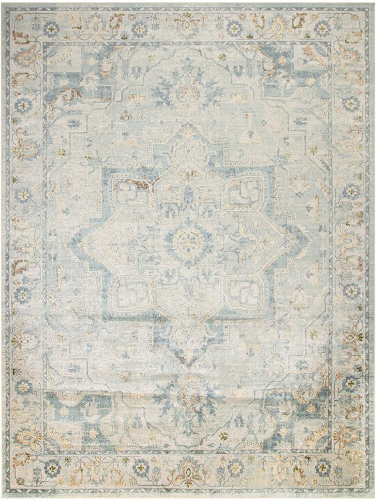 Astra Machine Washable ASW12 Light Blue 9' x 12' Rug