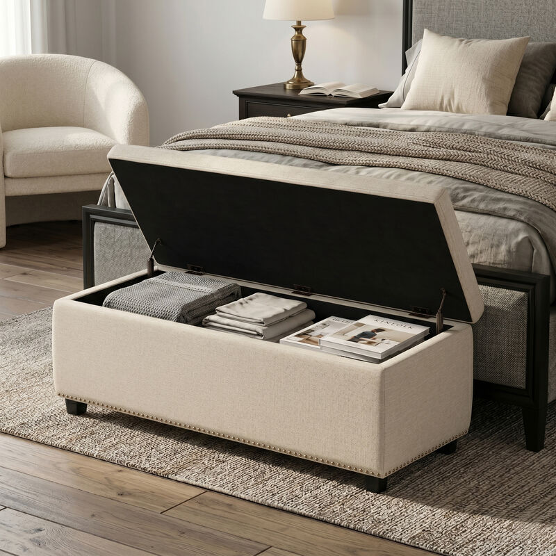 Simpli Home Hamilton Storage Ottoman image number 2