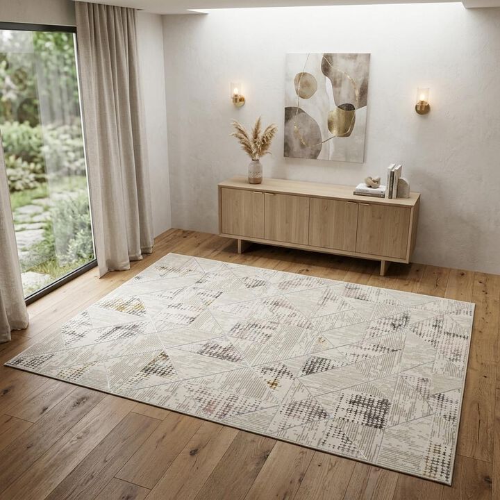 HomeRoots Abstract Non Skid Area Rug
