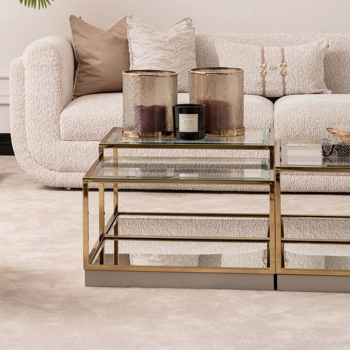 Michael Amini Savannah Breeze Short Cocktail Table, Set of 2 - Bright Gold
