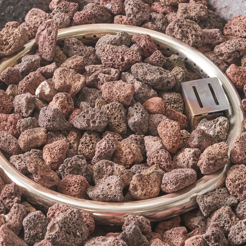 Mondawe 19.50 in. Outdoor Patio Stone Fire Column Fire Pit - 40 000 BTU for Outdoor Gatherings