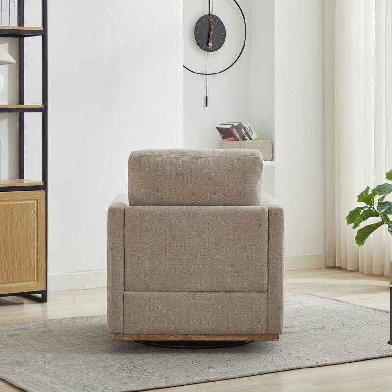 GOODSILO Square Swivel Accent Chair with 360-Degree Rotation and Plush Upholstery for Modern Living Spaces image number 4