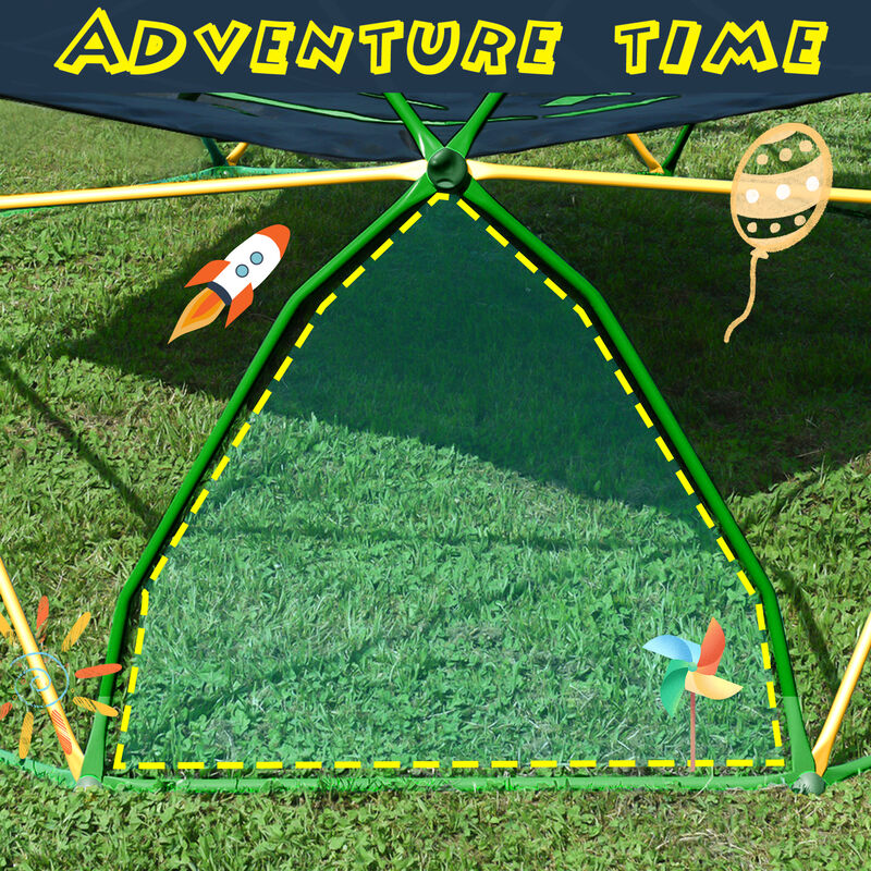 TATEUS 13ft Geometric Dome Climber Play Center, Kids Climbing Dome Tower with Hammock, Rust & UV Resistant Steel Supporting 1000 LBS image number 2