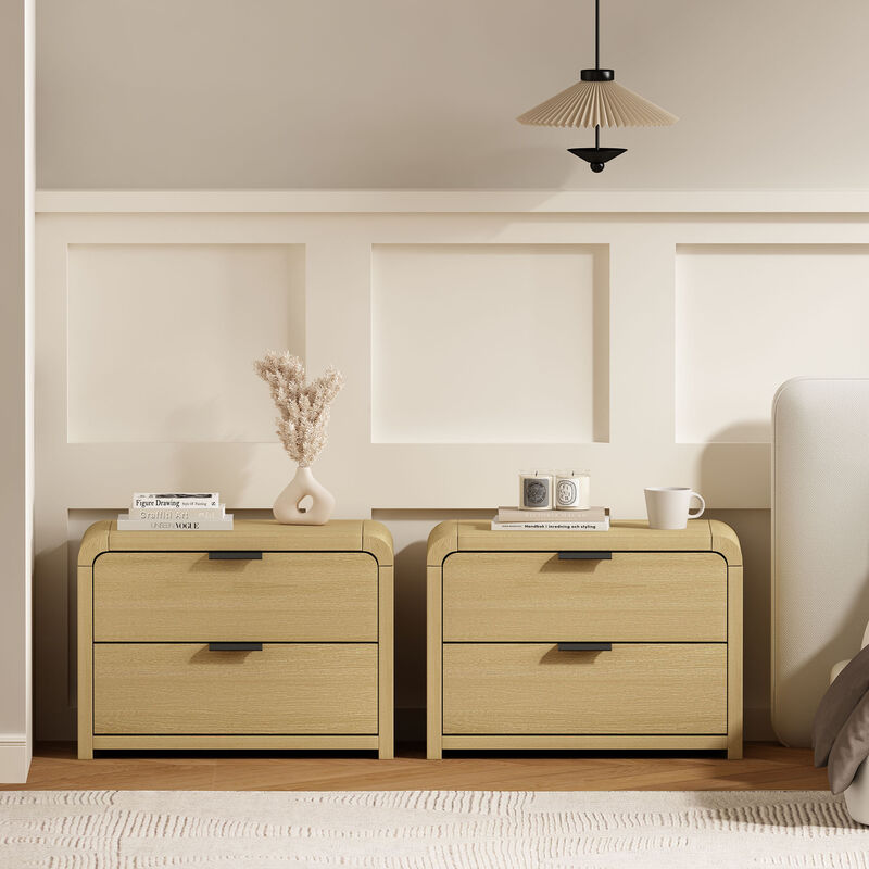 Grace Brown and Black Nightstands (Set of 2)