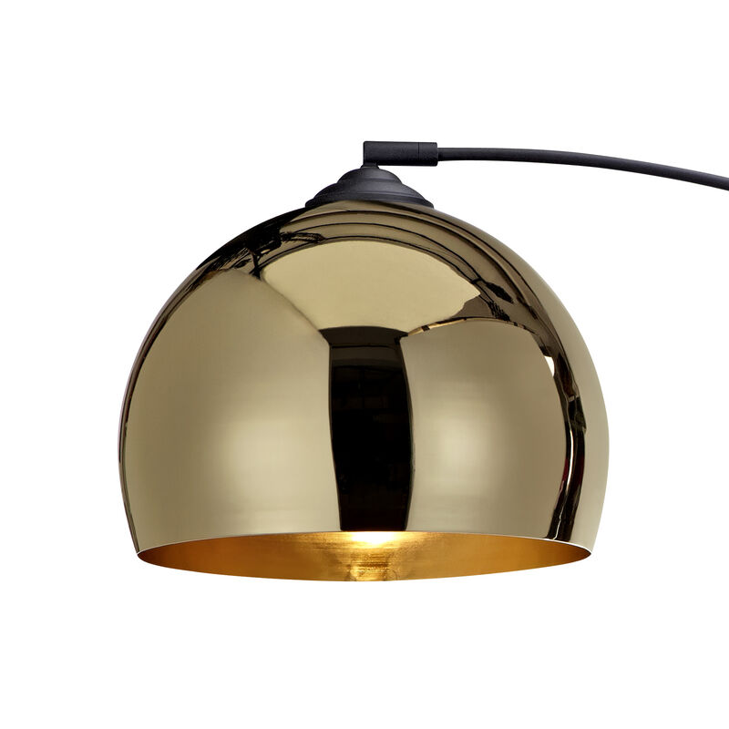 Arquer Arc Metal Floor Lamp with Bell Shade, Gold image number 3