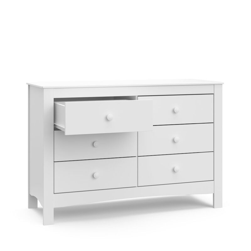 Graco Noah 6 Drawer Double Dresser (White) - 6 Drawer Double Dresser for Kids